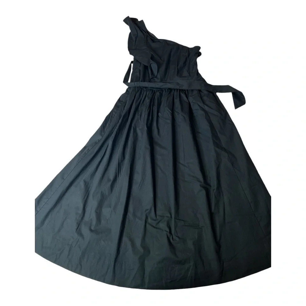 J Crew One Shoulder Cotton Tie Waist Poplin Midi Dress Size 2P & 14 Style CA430 - Picture 4 of 16